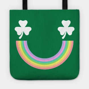 Rainbow Shamrock Smiley Tote