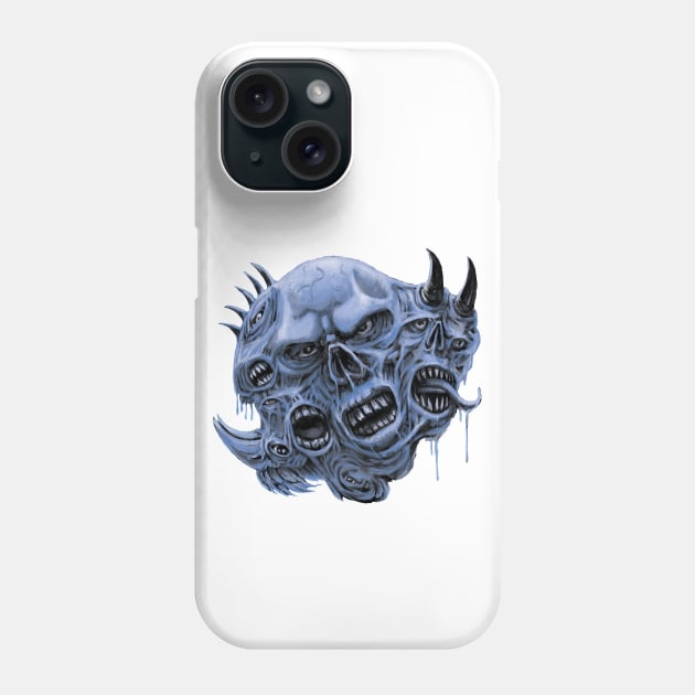 Zombie Mutant Morph Monster Blue Phone Case by Shawnsonart