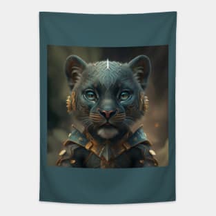 Cute baby black panther Tapestry