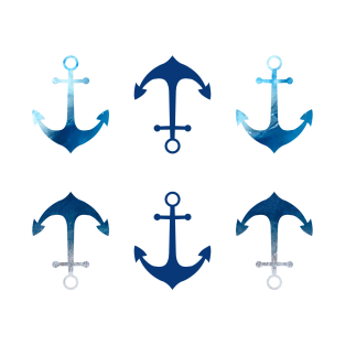 Blue Anchor Stickers Set T-Shirt