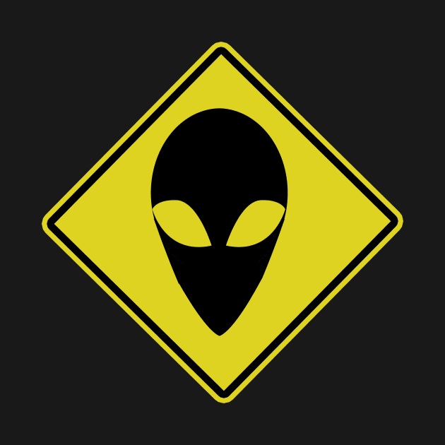 Alien Warning Sign by Wickedcartoons