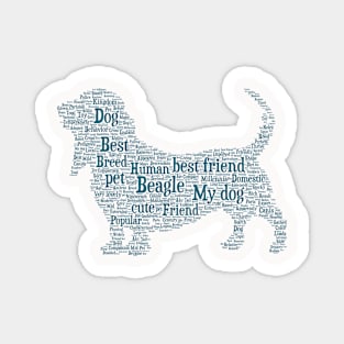 Dog Beagle Animal Pet Text Word Cloud Magnet