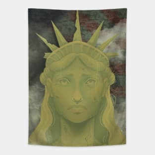 Broken America Lady Liberty Tapestry