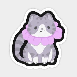 Kitty cat in a flower collar Magnet