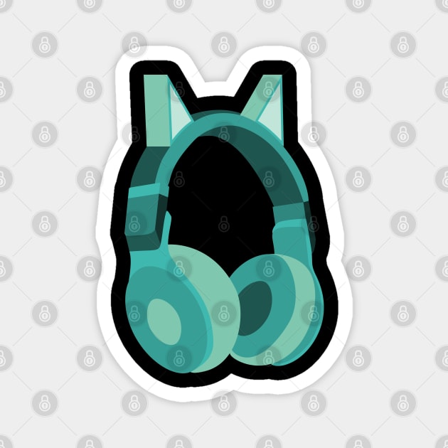 Cat Ear Headphones Blue Green Magnet by PCB1981