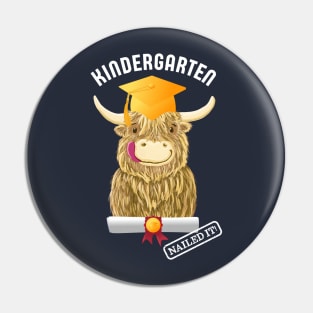 Scottish Highland Cow Kindergarten Graduation Pin