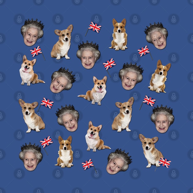 Queen Elizabeth and Corgis by valentinahramov