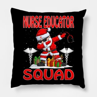 Christmas Nurse Educator Squad Reindeer Pajama Dabing Santa Pillow