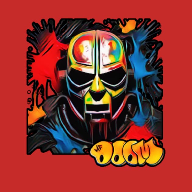 mf doom mask : water paint abstract design by hot_issue