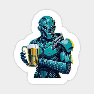 CYBORG AND BEER Magnet