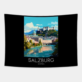 A Pop Art Travel Print of Salzburg - Austria Tapestry