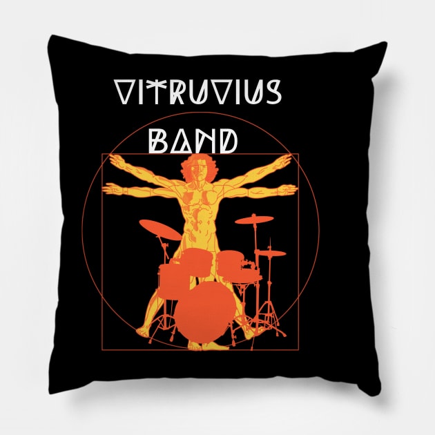 Vitruvius band  art Da Vinci orchestra Pillow by LuluCybril