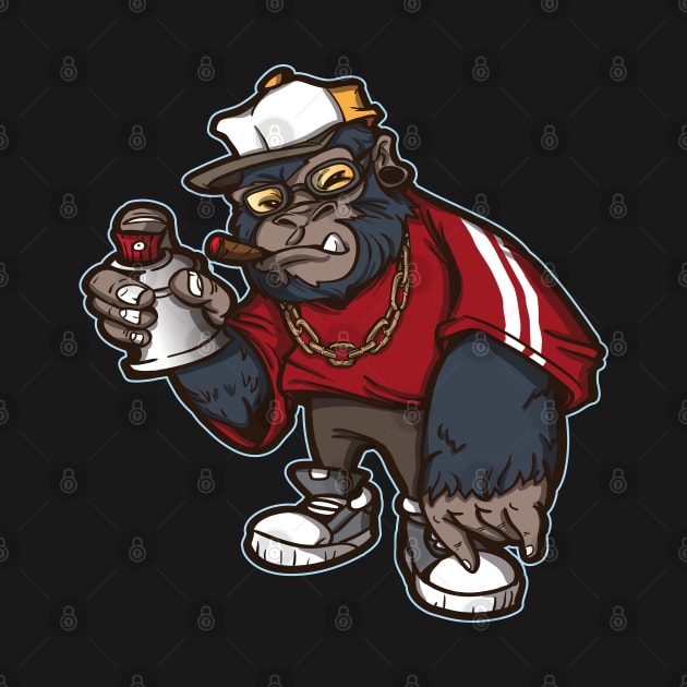 Hip Hop Gorilla Graffiti Character by PhatStylez