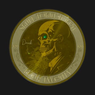 420 Exclusive SkullTokin Token Coin Yellow Design T-Shirt