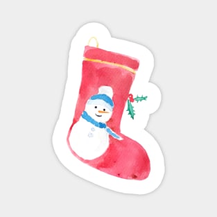 christmas secret Santa socks  watercolour painting Magnet