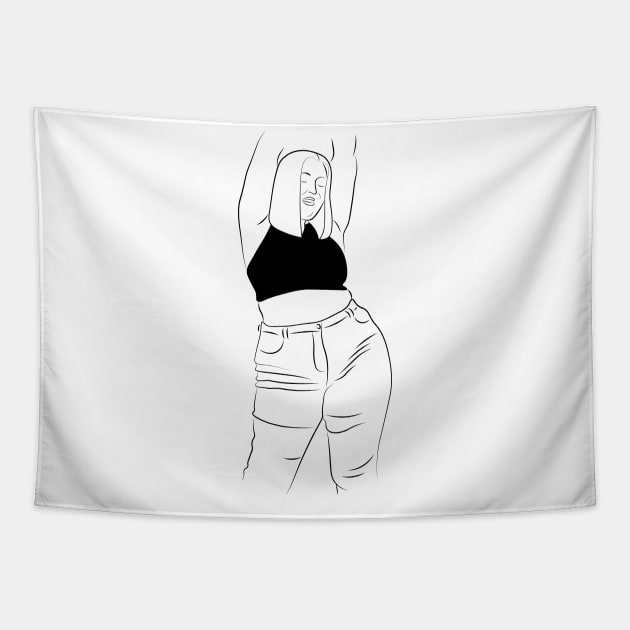 woman silhouette Tapestry by Leticia Diab