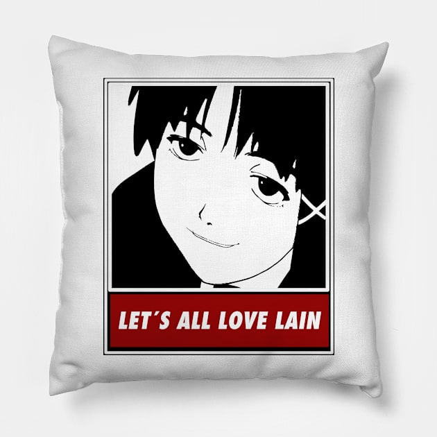 Let's All Love Lain Pillow by Rebellion10