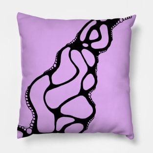 Enchanting Ebony Neurographic Art Pillow