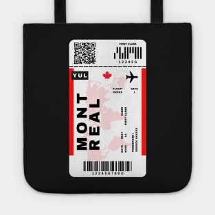 Montreal Boarding Pass Québec Canada YUL Destination Ticket Tote