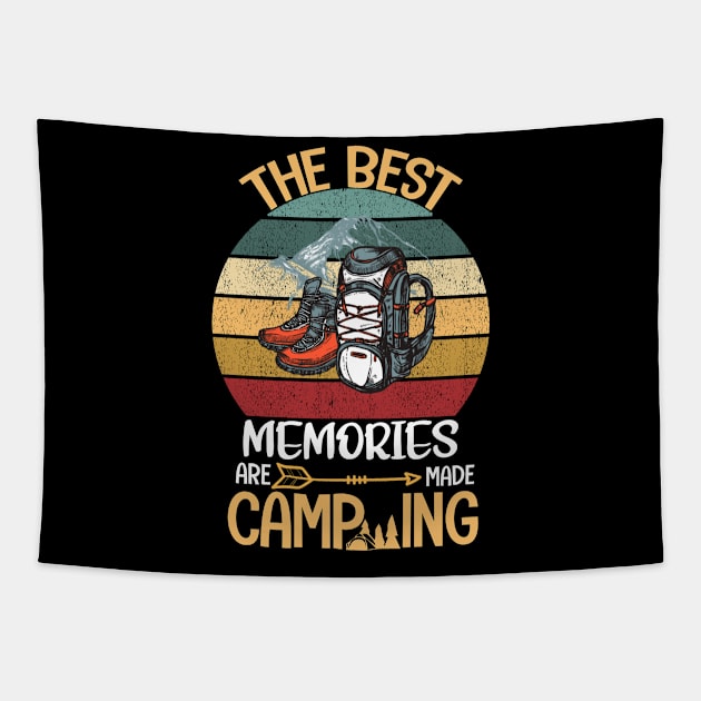 The Best Memories Are Made Camping camper Retro Vintage Gift Tapestry by BKSMAIL-Shop