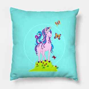 Unicorns Love Butterflies Pillow