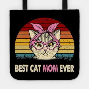 Vintage Best Cat Mom Ever T Shirt Cat Mama Mother Gift Women Tote