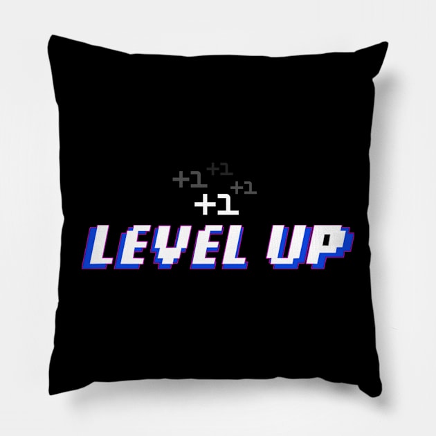 level up tee shirt Pillow by Vice Recreations 