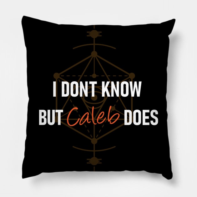 Caleb Knows Pillow by AceOfTrades
