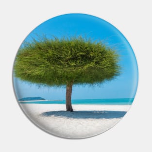 Single tree on tropical beach Pin