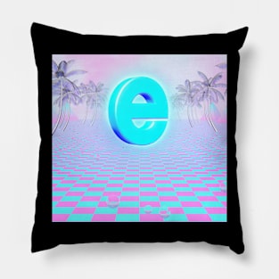 E! For Extreme Vaporwave Design Pillow