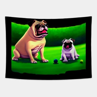 Bulldog and Pug Tapestry