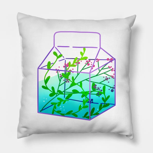 Juice box water terrarium aka aquarium Pillow by THESOLOBOYY