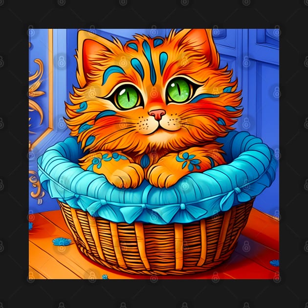 Kitty in a Basket by PaigeCompositor