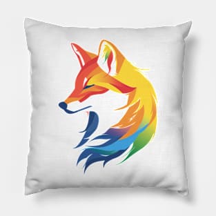 Rainbow  Fox Pillow