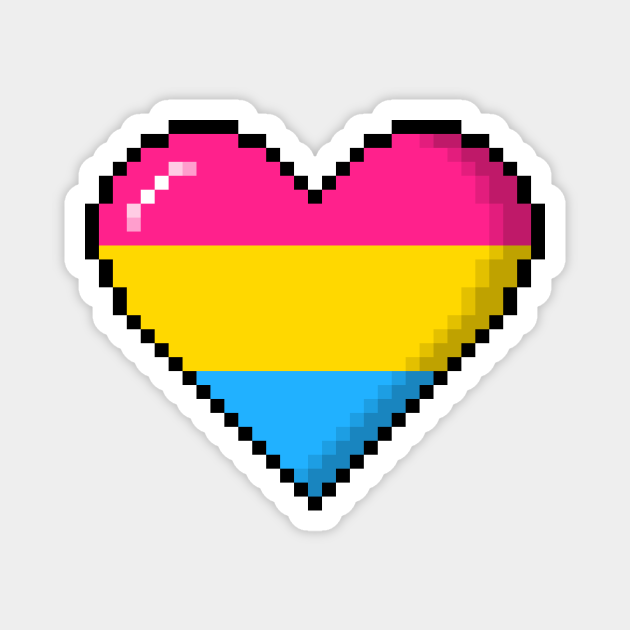 Pansexual Pride 8-Bit Pixel Heart - Pansexual - Magnet | TeePublic