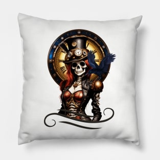 Cute Steampunk Skeleton Pillow