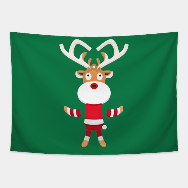 christmas reindeer posing Tapestry by Micapox