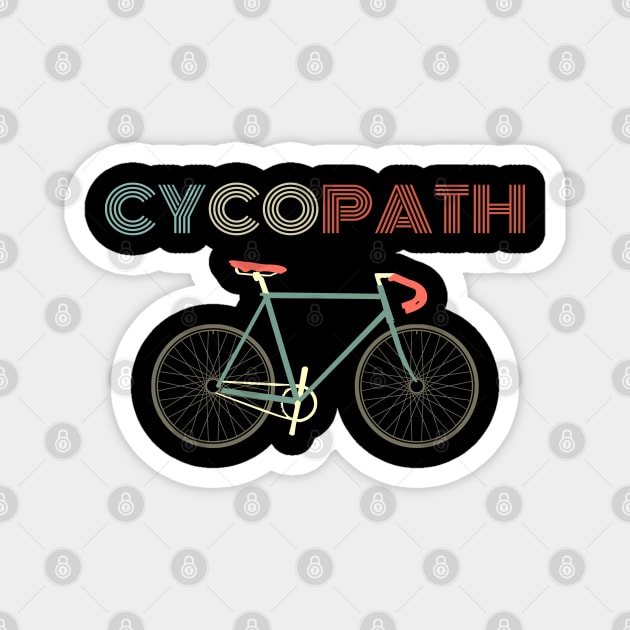 Retro Vintage Cycopath Fixed Gear Graphic Illustration Magnet by StreetDesigns