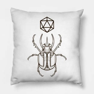 Natural 20 D20 Dice Scarab Beetle Dungeons Crawler and Dragons Slayer Tabletop RPG Addict Pillow