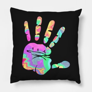 Hand Print Watercolor Pillow