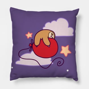 Happy Birthday Cloud Balloon Sloth Pillow