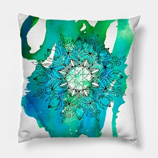 Watercolor Mandala Pillow