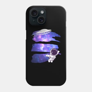 Ufo alien funny cute flying spaceship astronaut moon mars cosmic forest Phone Case