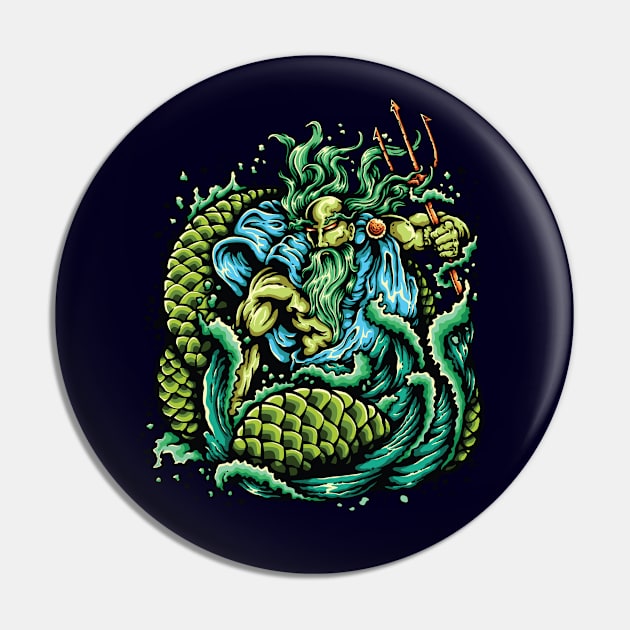 Poseidon Greek God Lord Of The Sea Pin by meowstudio