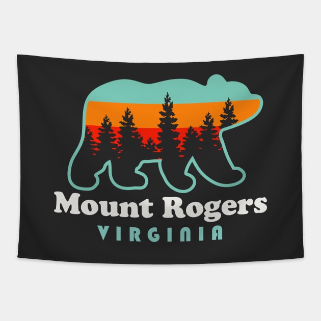 Mount Rogers Virginia Hiking Bear Tapestry by PodDesignShop