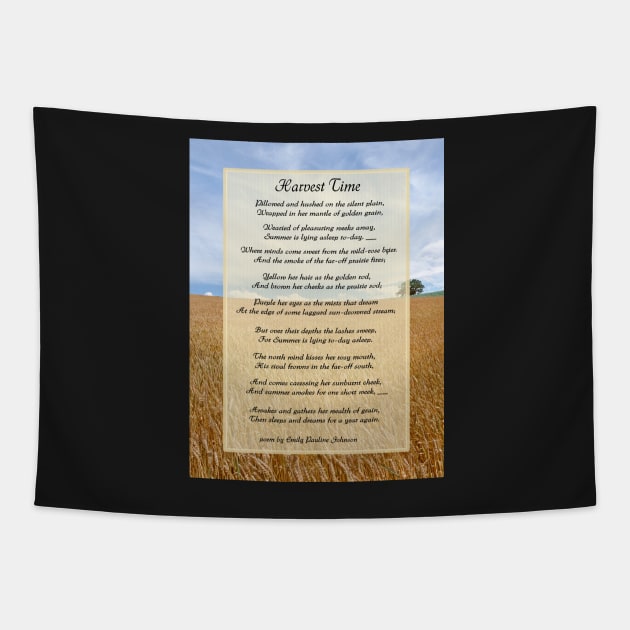 Harvest Time Scene and Poem Tapestry by SpiceTree