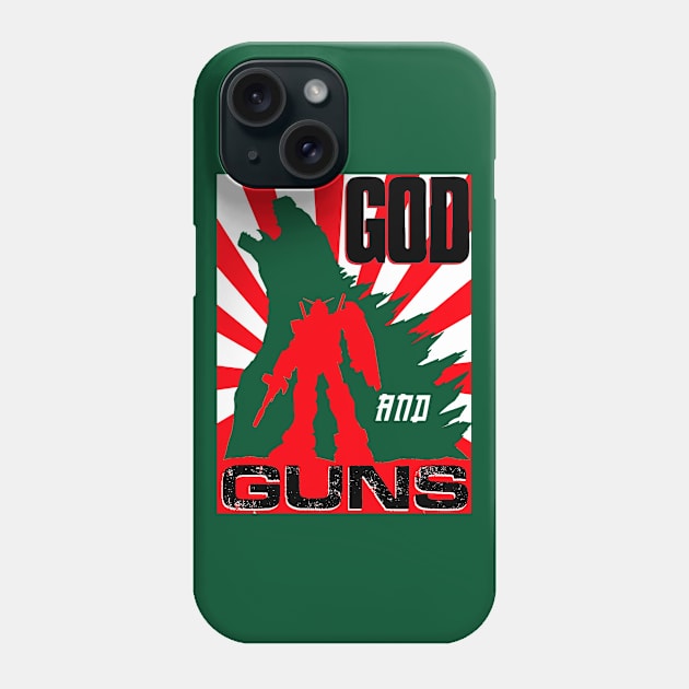 Godzilla & Gundams! v2 Phone Case by Cultural Barbwire