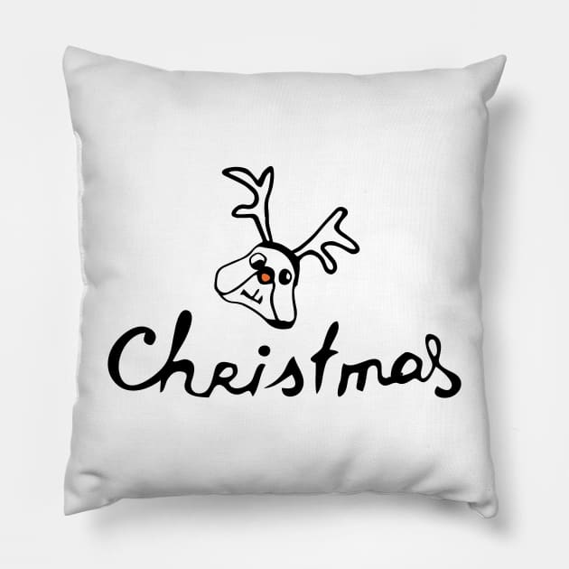 Christmas deer Pillow by Ljuko