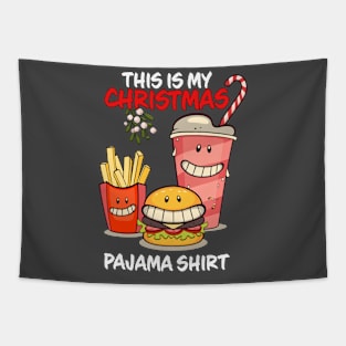 This Is My Christmas Pajama Shirt Happy Hour Family Matching Christmas Pajama Costume Gift Tapestry