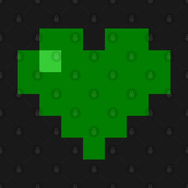 Simple Green Pixel Heart by gkillerb